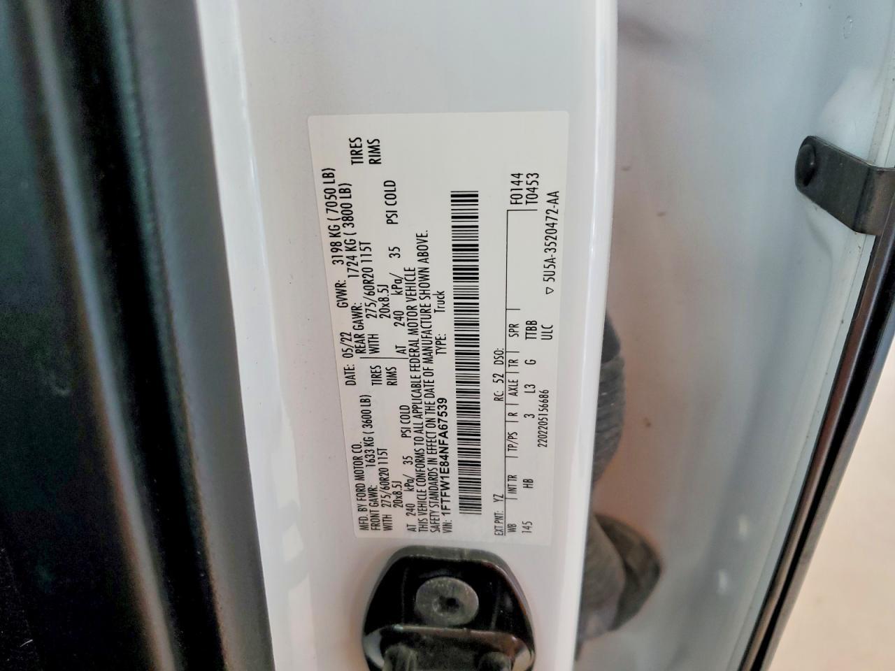 2022 Ford F150 Supercrew