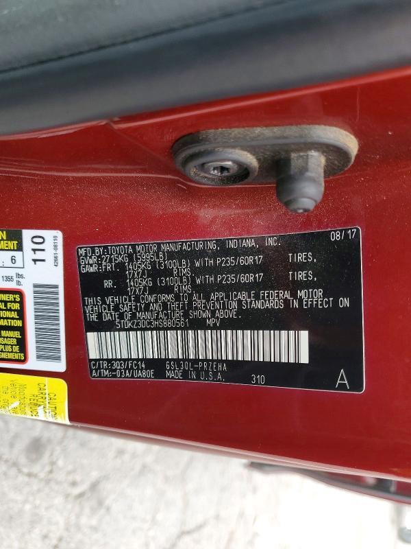 2017 Toyota Sienna le