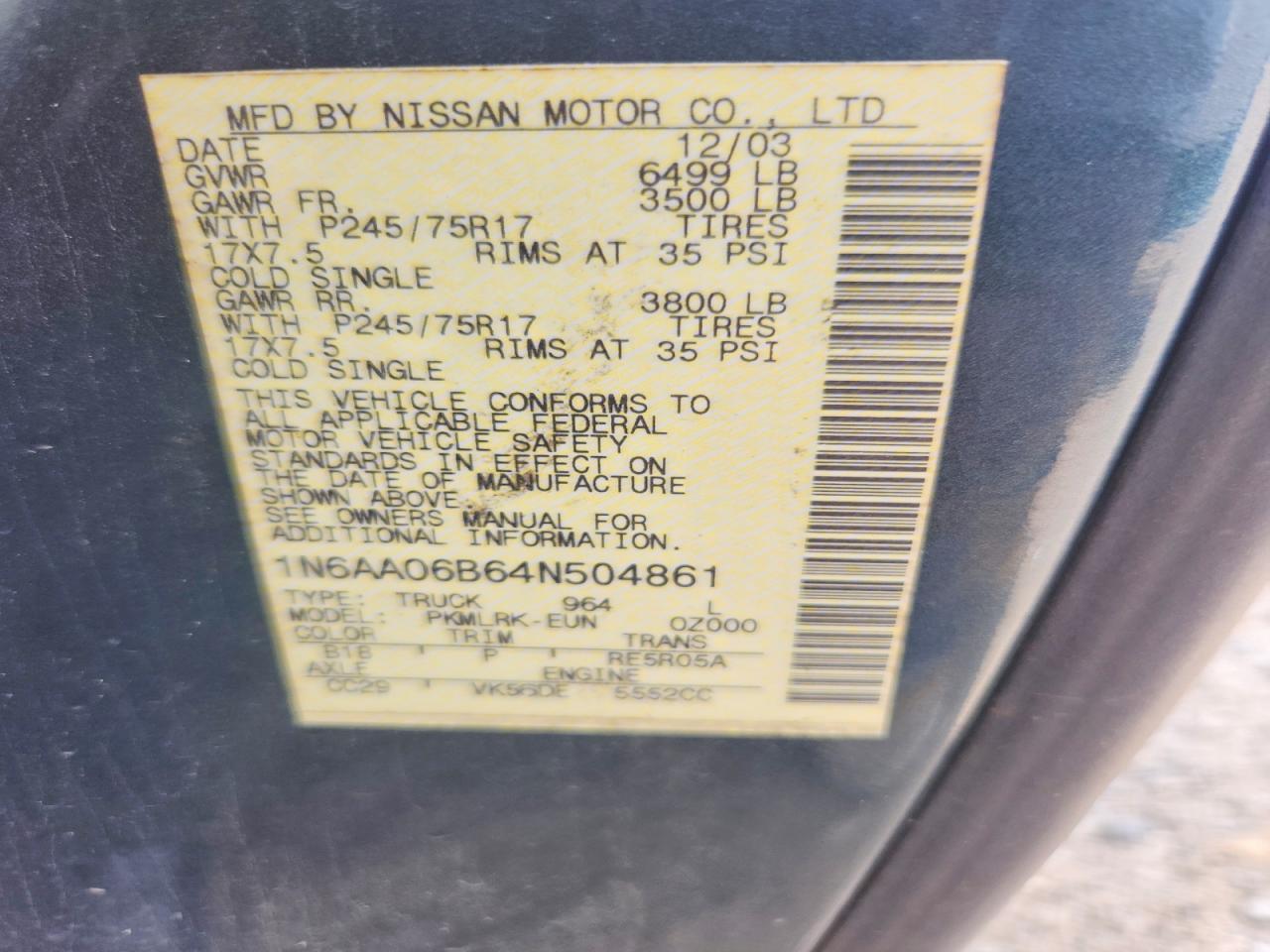 2004 Nissan Titan XE