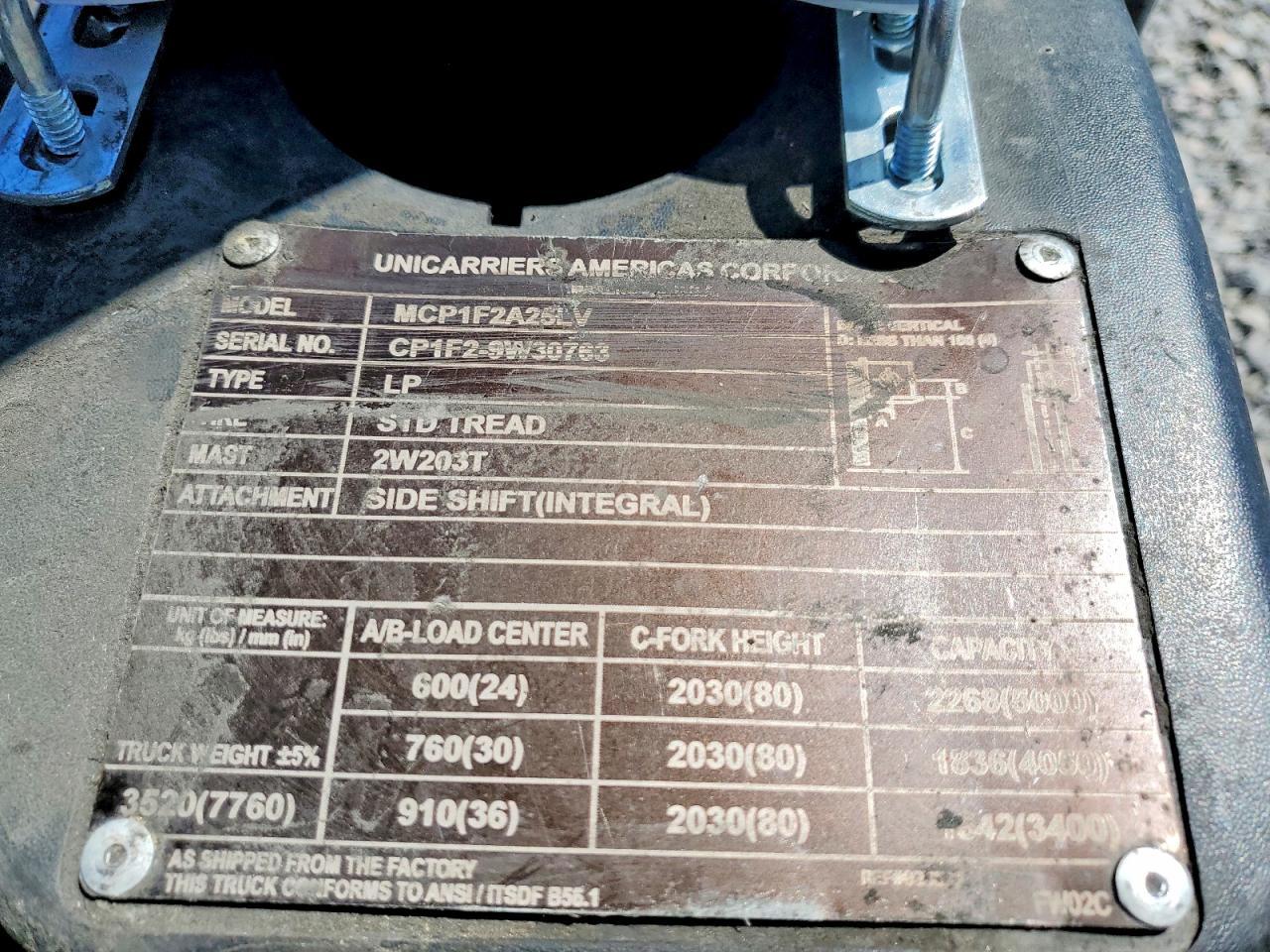 2019 Unicariers 2019 Unicarriers MCP1F2A25LV Forklift