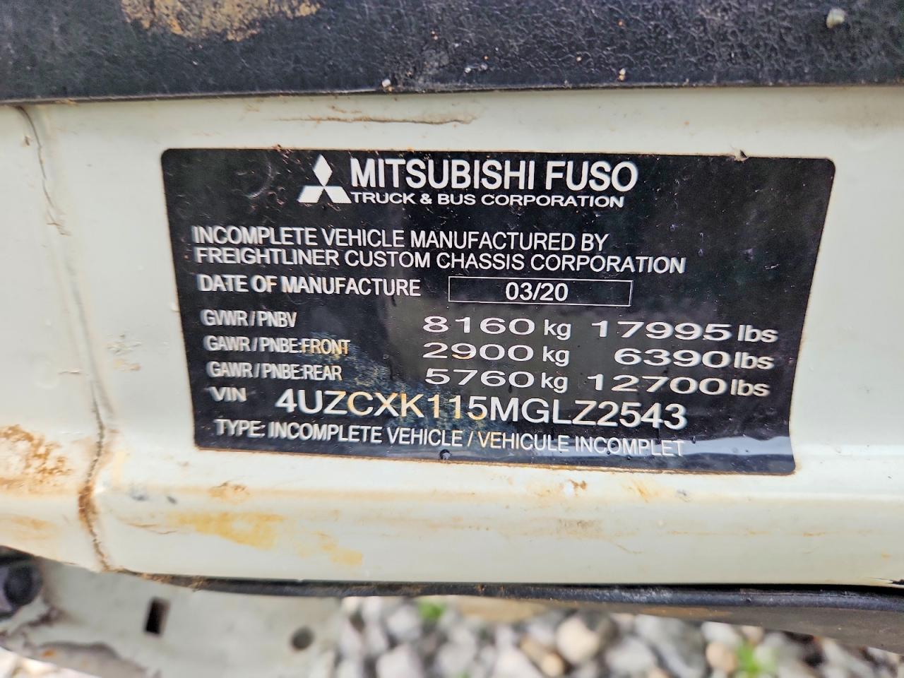 2021 Mitsubishi Fuso Truck Of  FE FEC9TS
