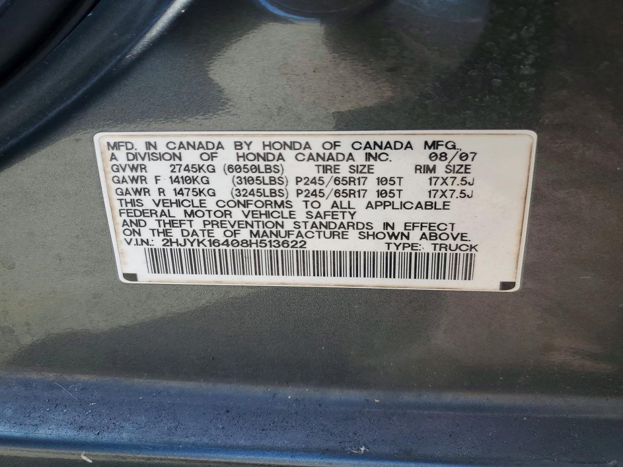2008 Honda Ridgeline RTS