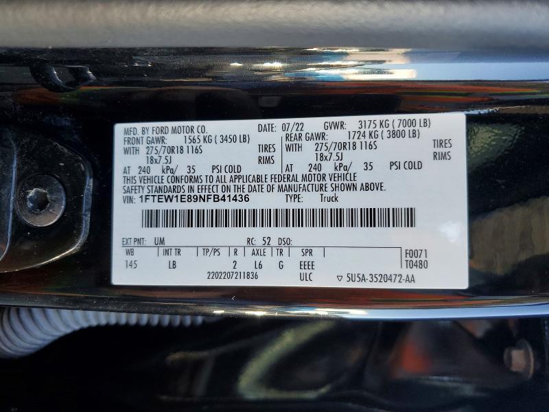 2022 Ford F150 Supercrew