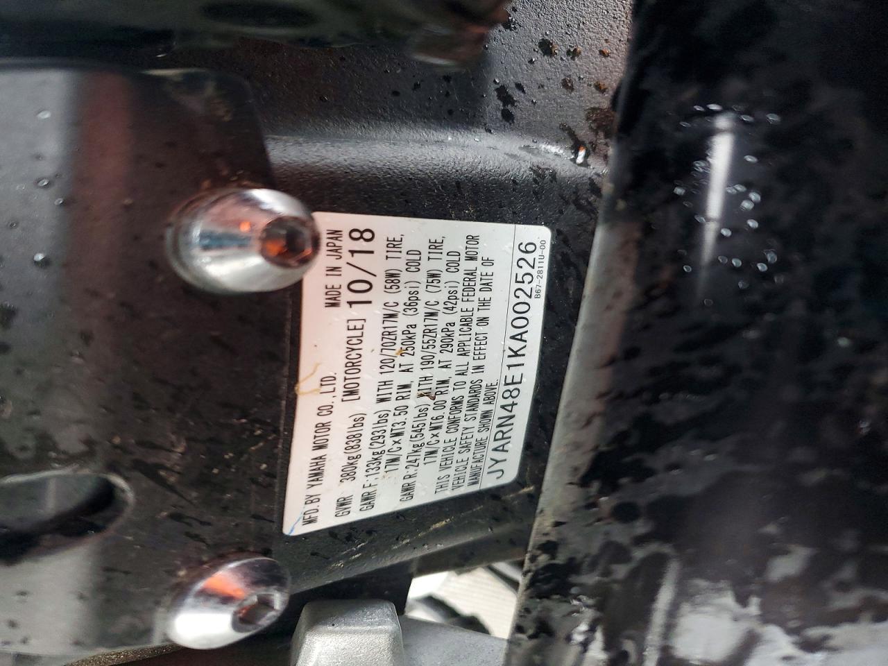 2019 Yamaha MTN1000