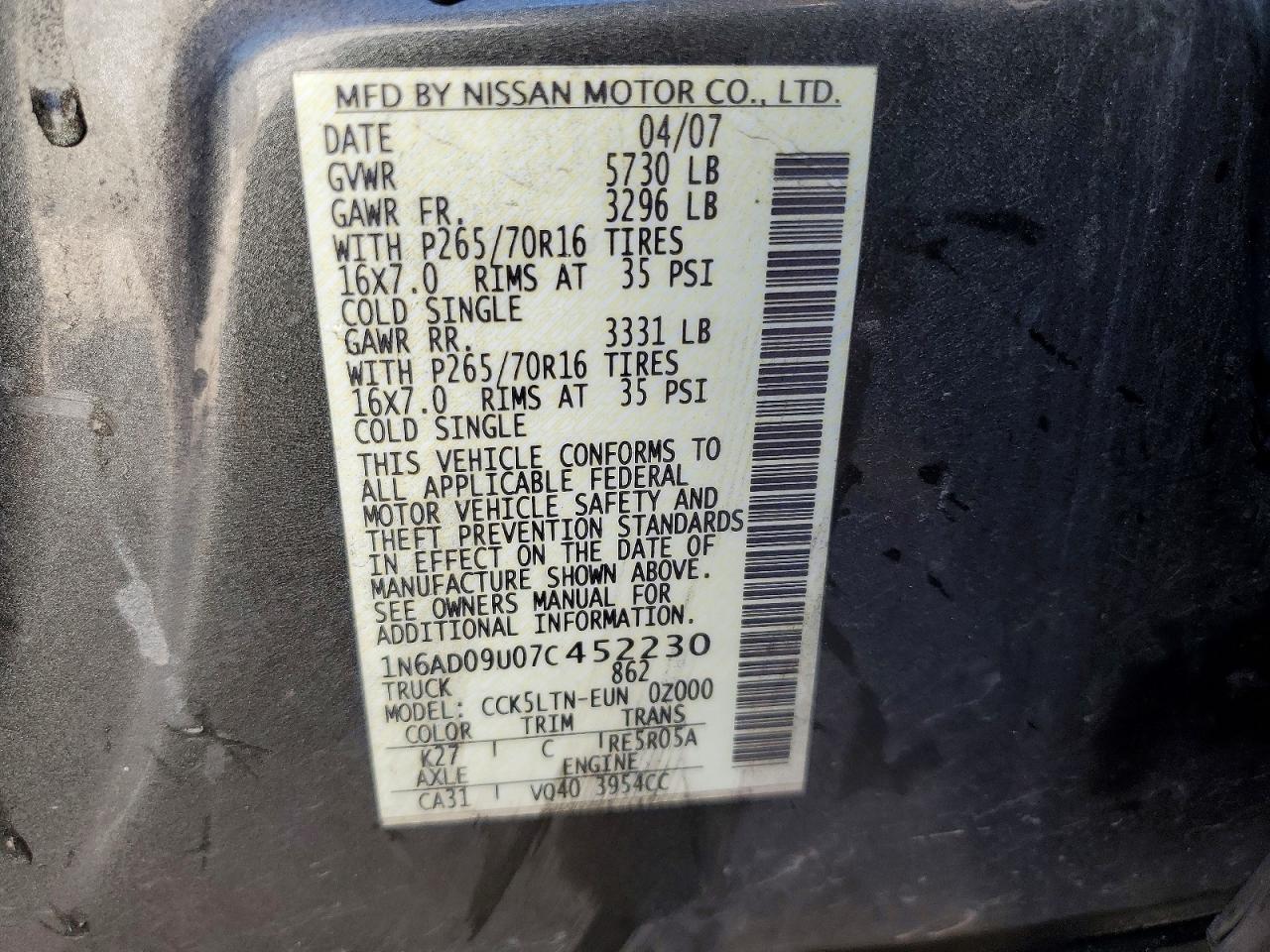 2007 Nissan Frontier SE