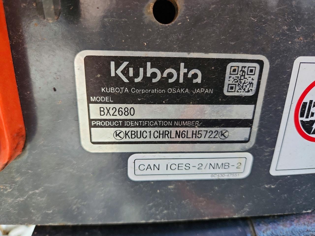 2023 Kubota BX2680 Mfwd Tractor