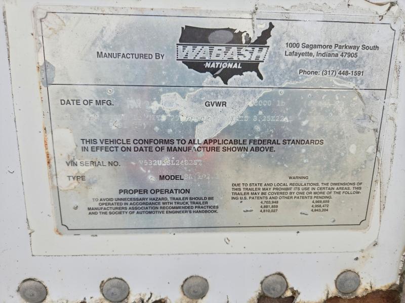 1995 Wabash DRY Van Trailer