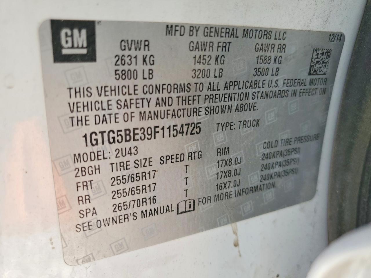 2015 GMC Canyon SLE