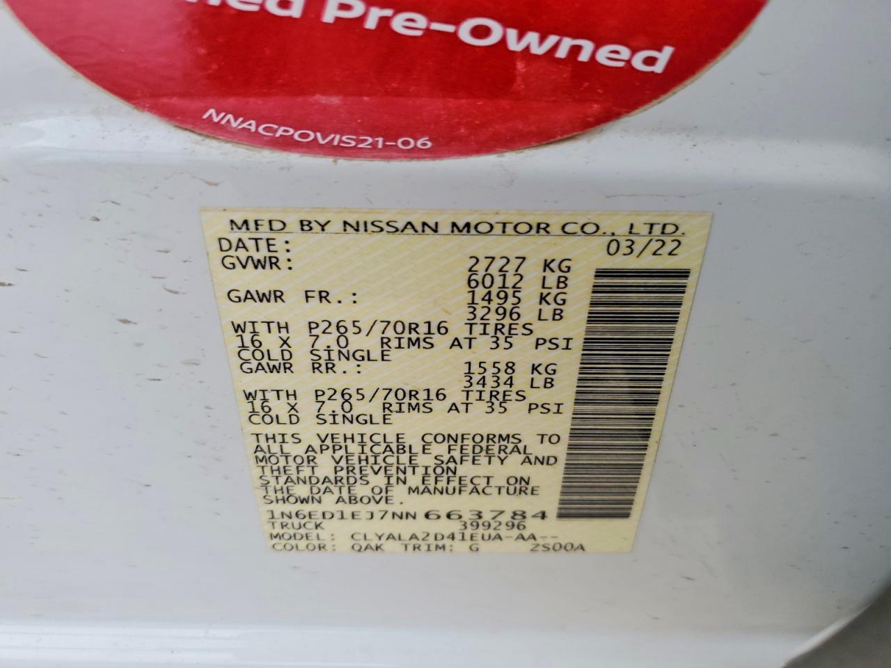 2022 Nissan Frontier S