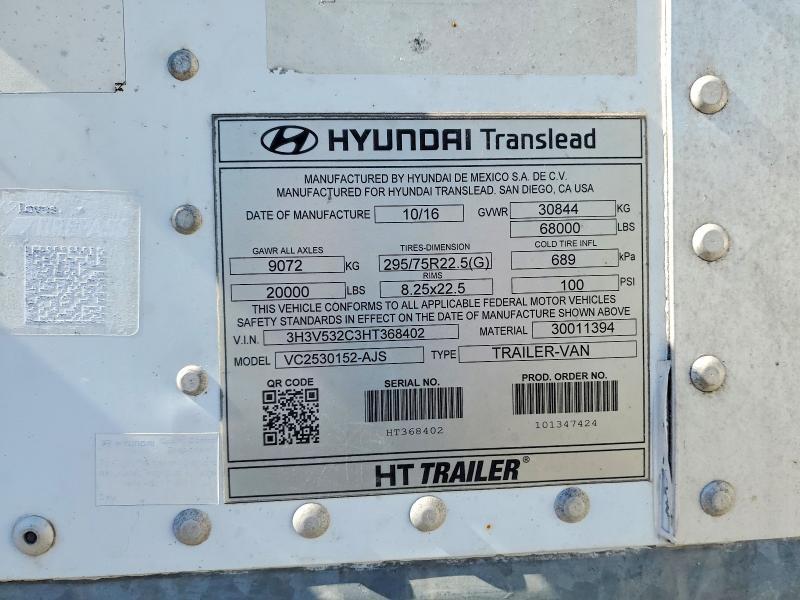 2017 Hyundai Translead Inc 2017 Hyundai Translead VC2530152-AJS DRY Van Trail