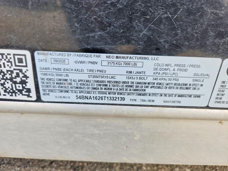 2026 NEO NAV126TR6 Enclosed Cargo Trailer
