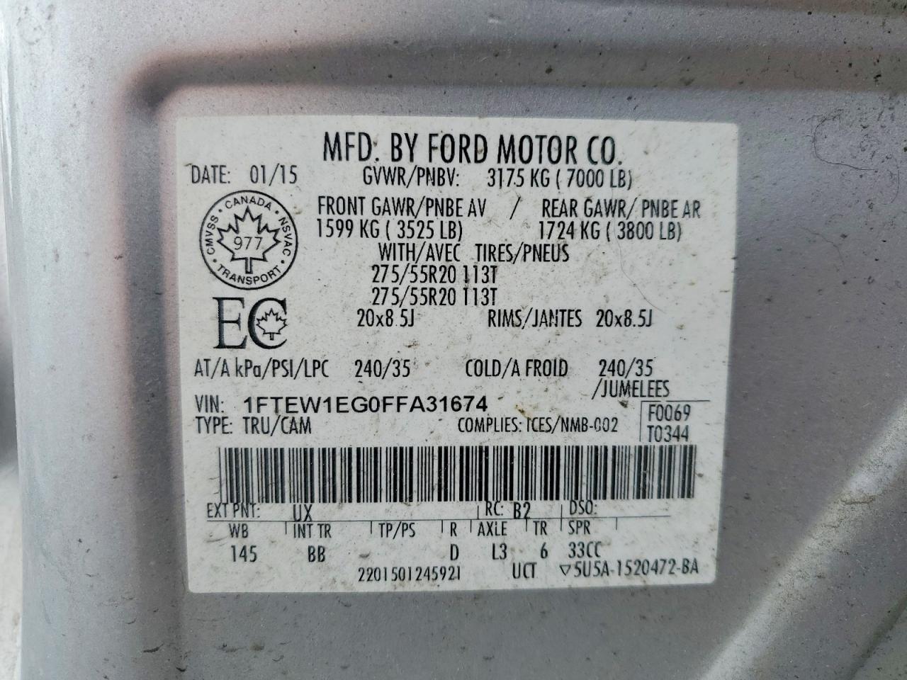 2015 Ford F150 Supercrew