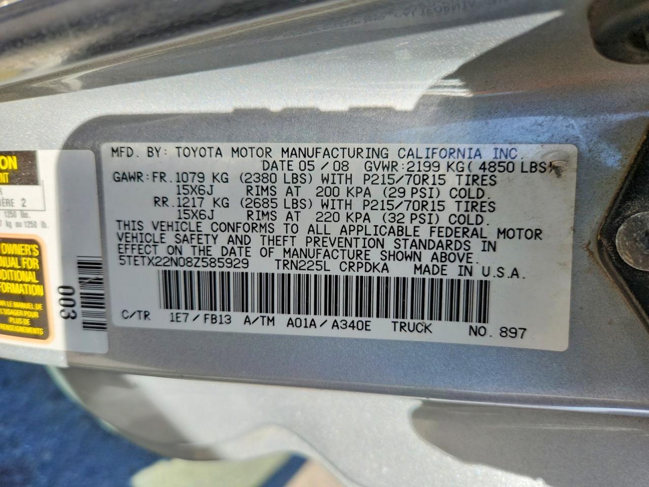2008 Toyota Tacoma Access cab