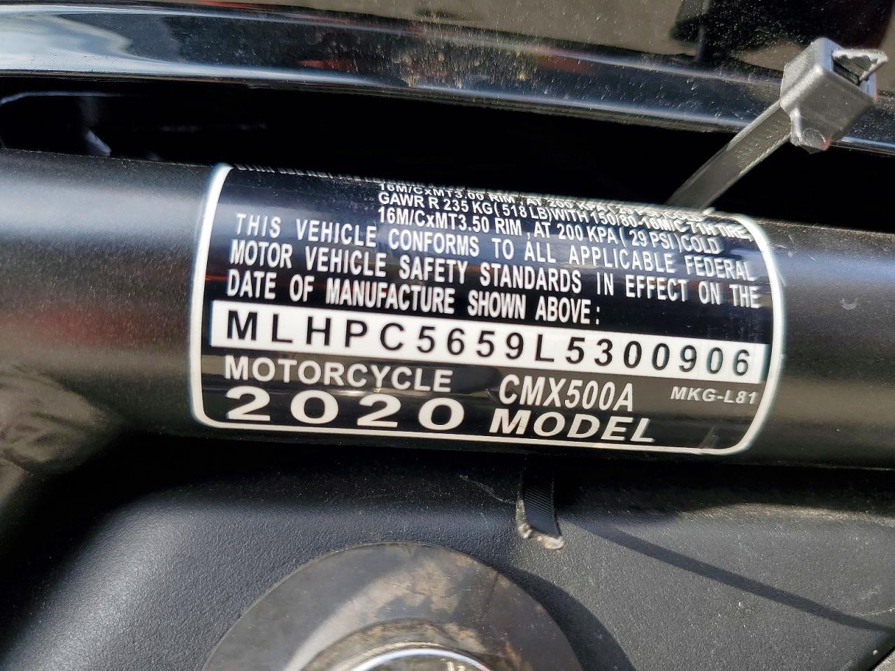 2020 Honda CMX500 A