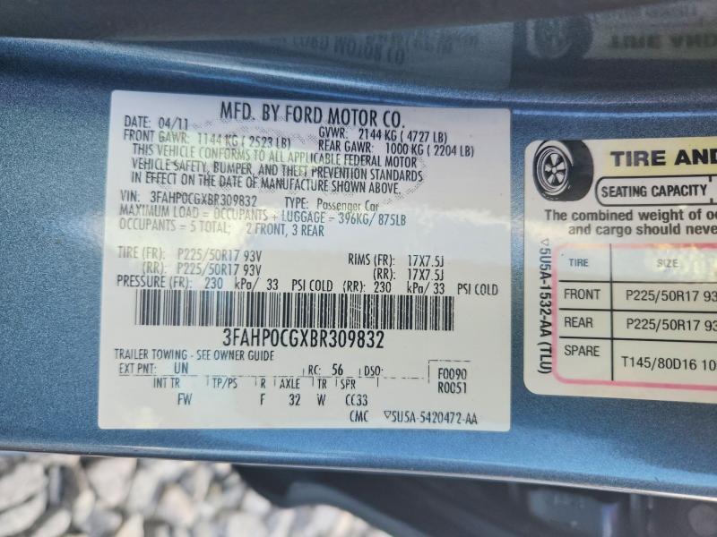2011 Ford Fusion sel