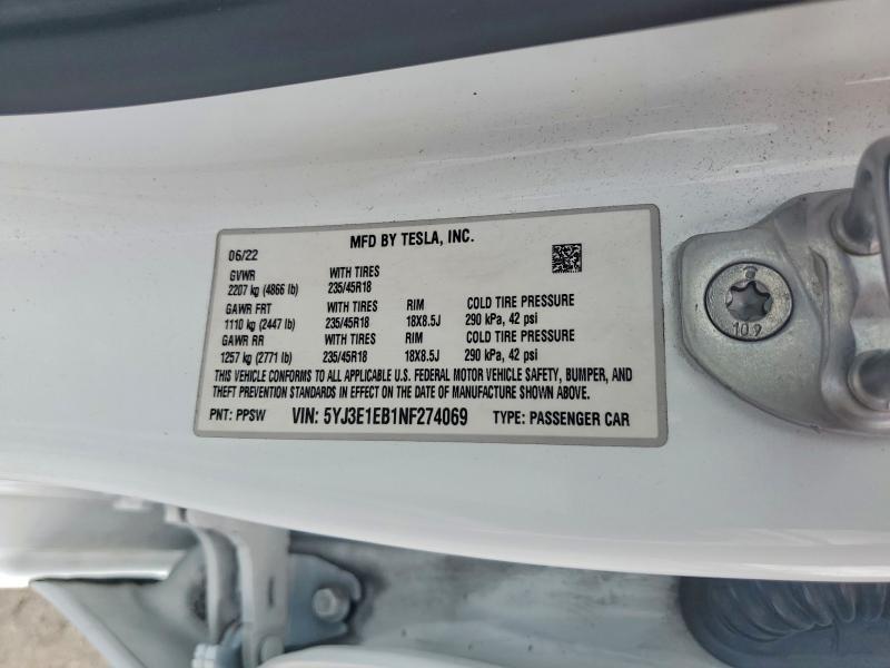 2022 Tesla Model 3