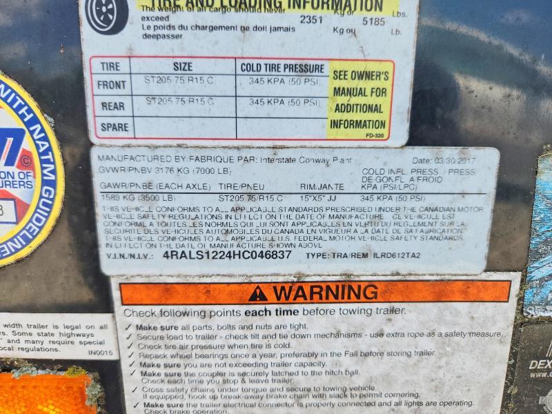 2017 Intersate ILRD612TA2 Enclosed Cargo Trailer