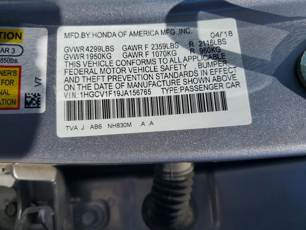 2018 Honda Accord lx