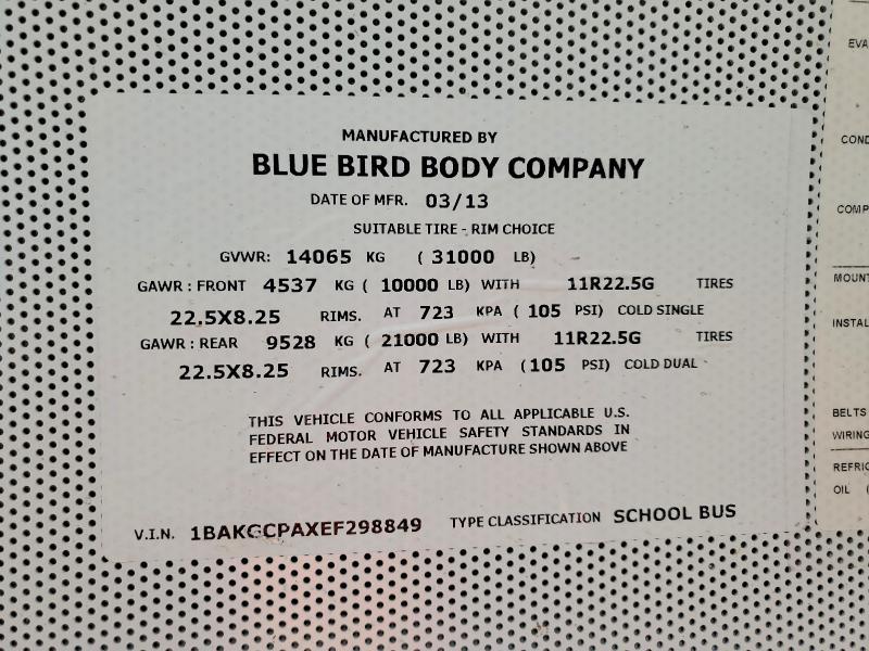 2014 Bluebird Vision-School Bus