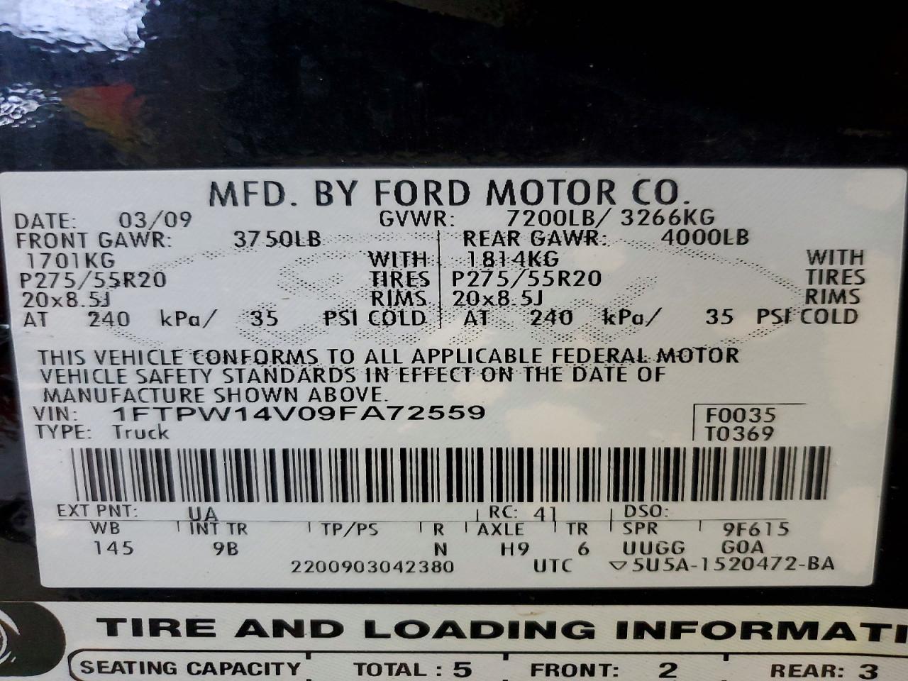 2009 Ford F150 Supercrew
