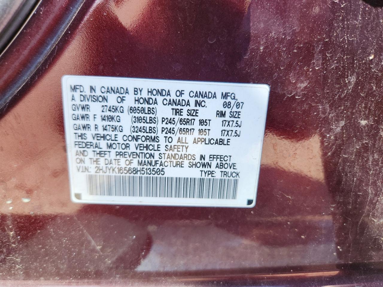 2008 Honda Ridgeline RTL