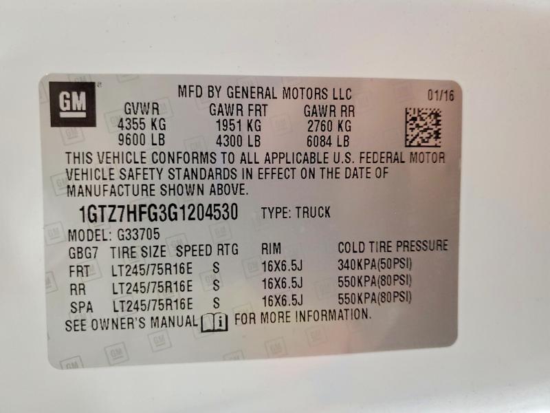 2016 GMC Savana G3500