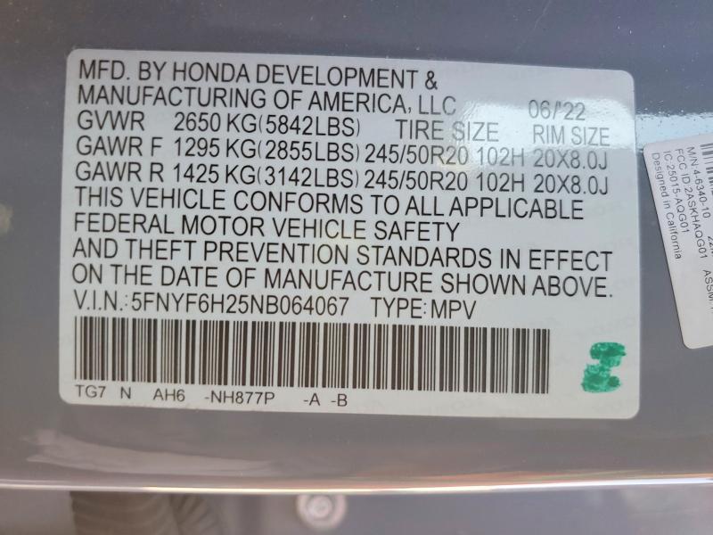 2022 Honda Pilot se