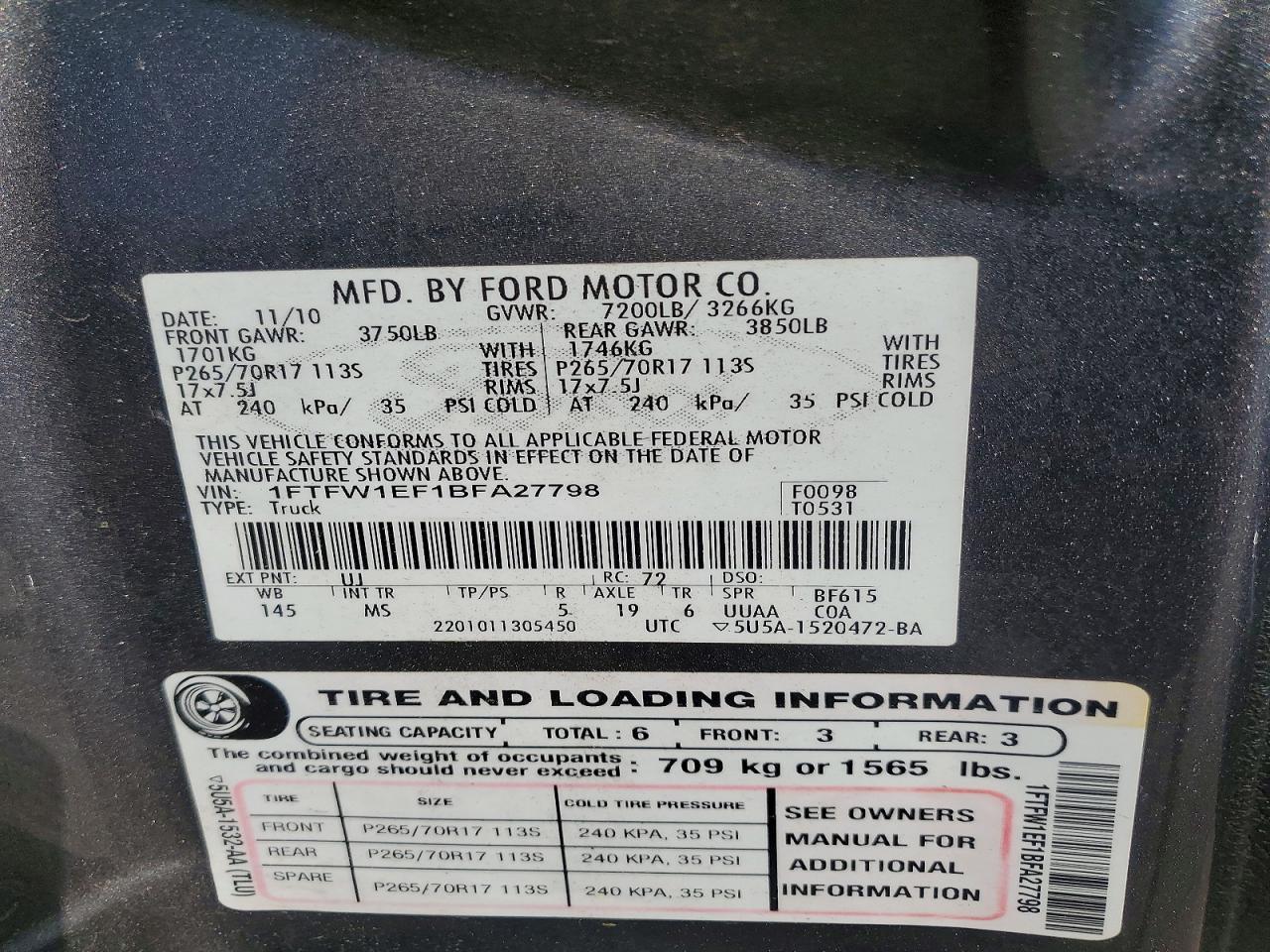 2011 Ford F150 Supercrew