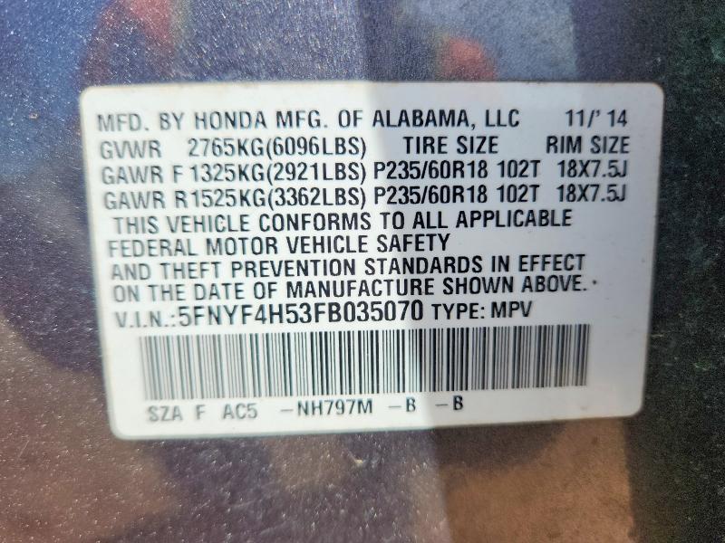 2015 Honda Pilot exl