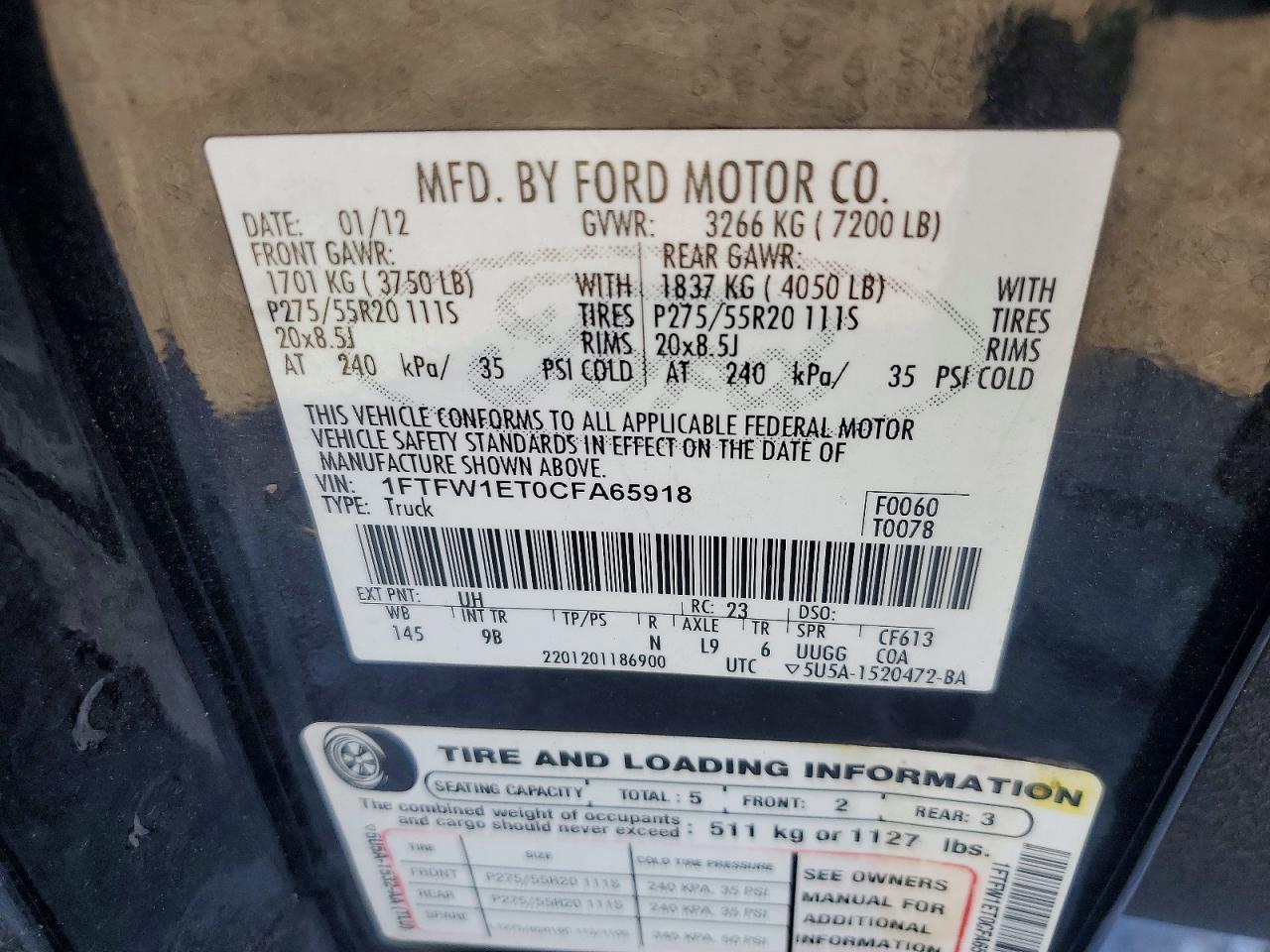 2012 Ford F150