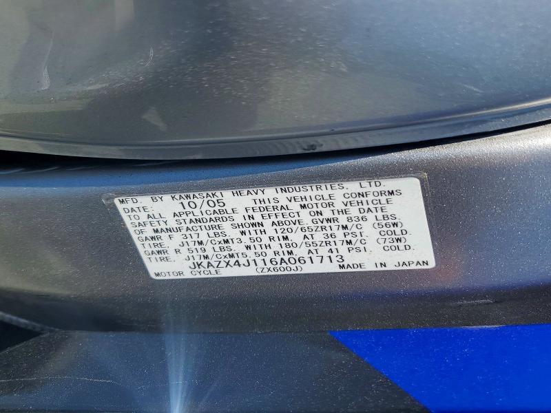 2006 Kawasaki ZX600 J1