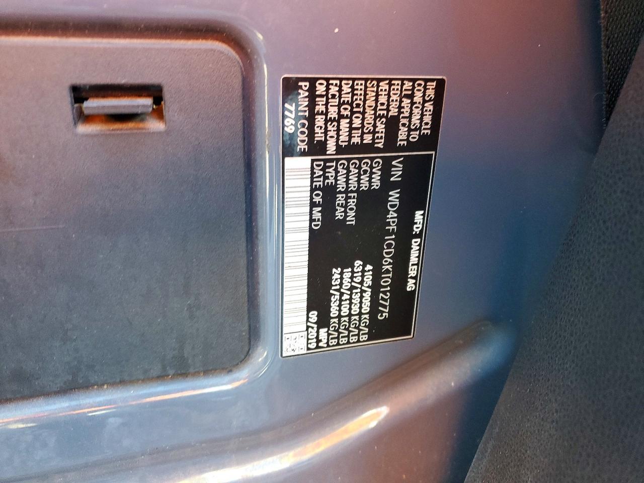 2019 Mercedes-Benz Sprinter 2500 Delivery Van