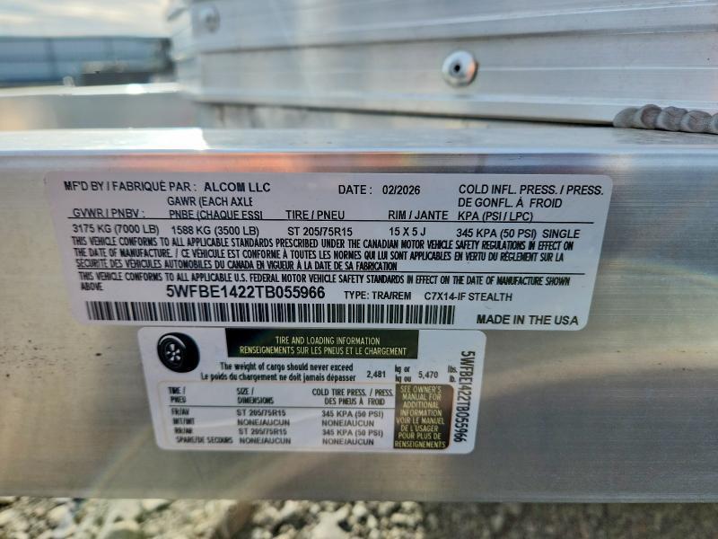 2026 Alcom C7X14-IF Stealth Enclosed Cargo Trailer