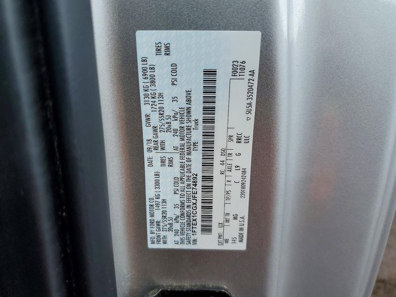 2018 Ford F150 Super Cab