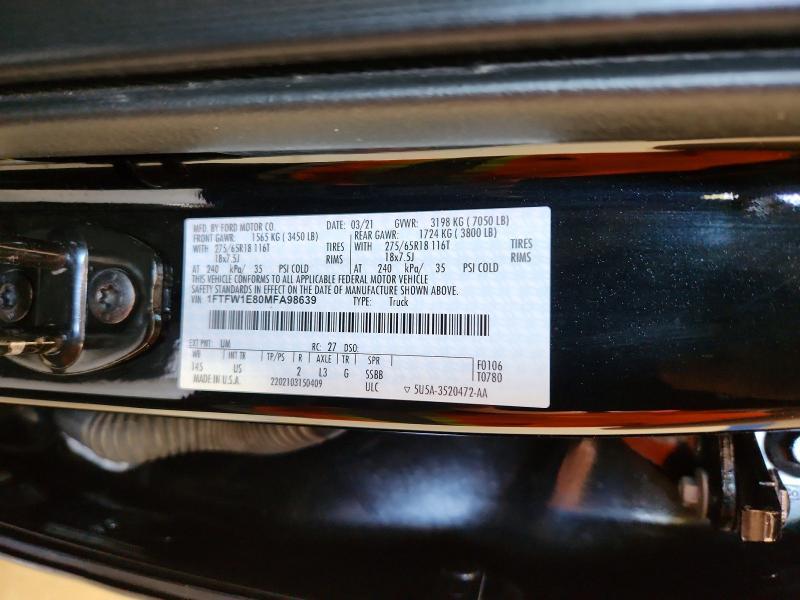 2021 Ford F150 Supercrew