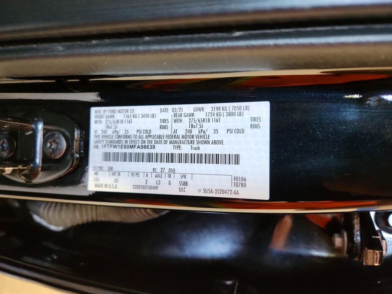 2021 Ford F150 Supercrew
