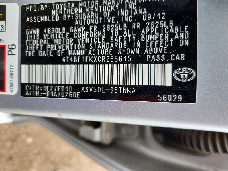 2012 Toyota Camry le