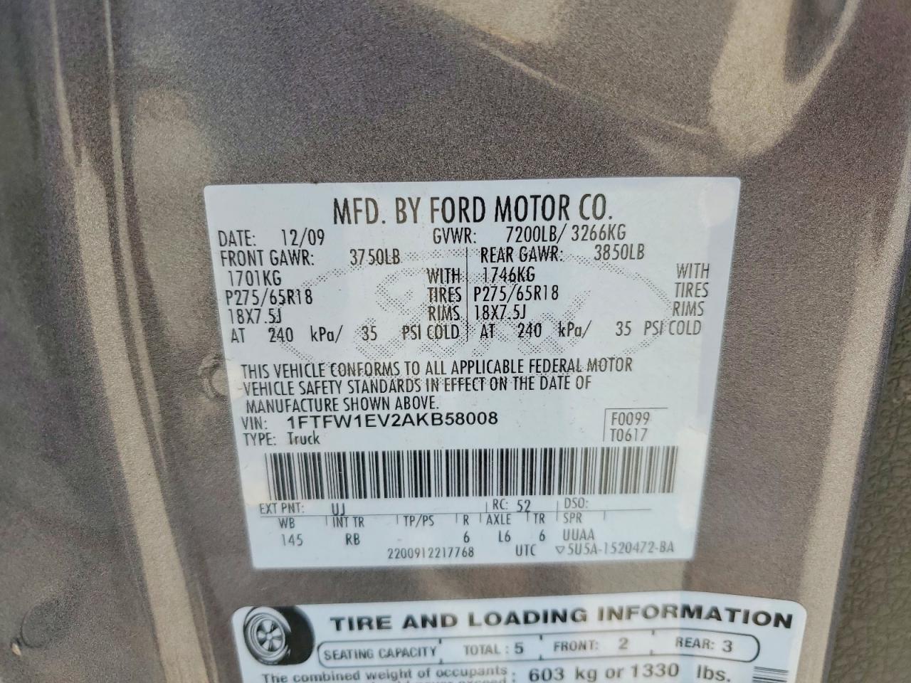 2010 Ford F150 Supercrew