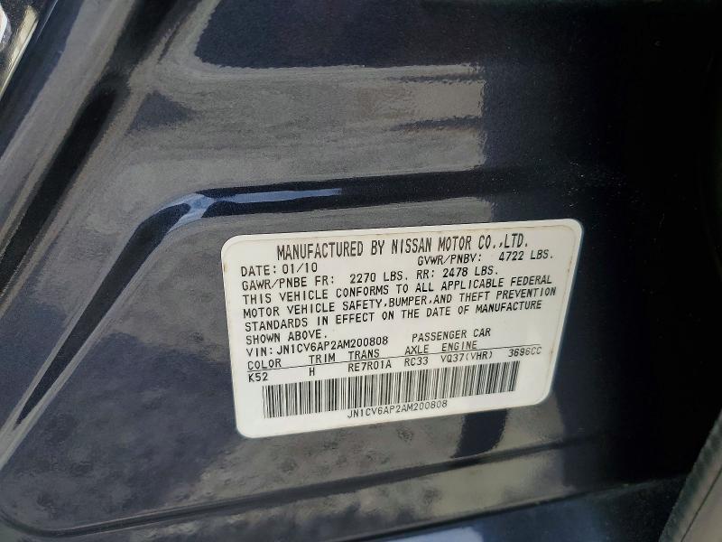 2010 Infiniti G37 Sedan Base