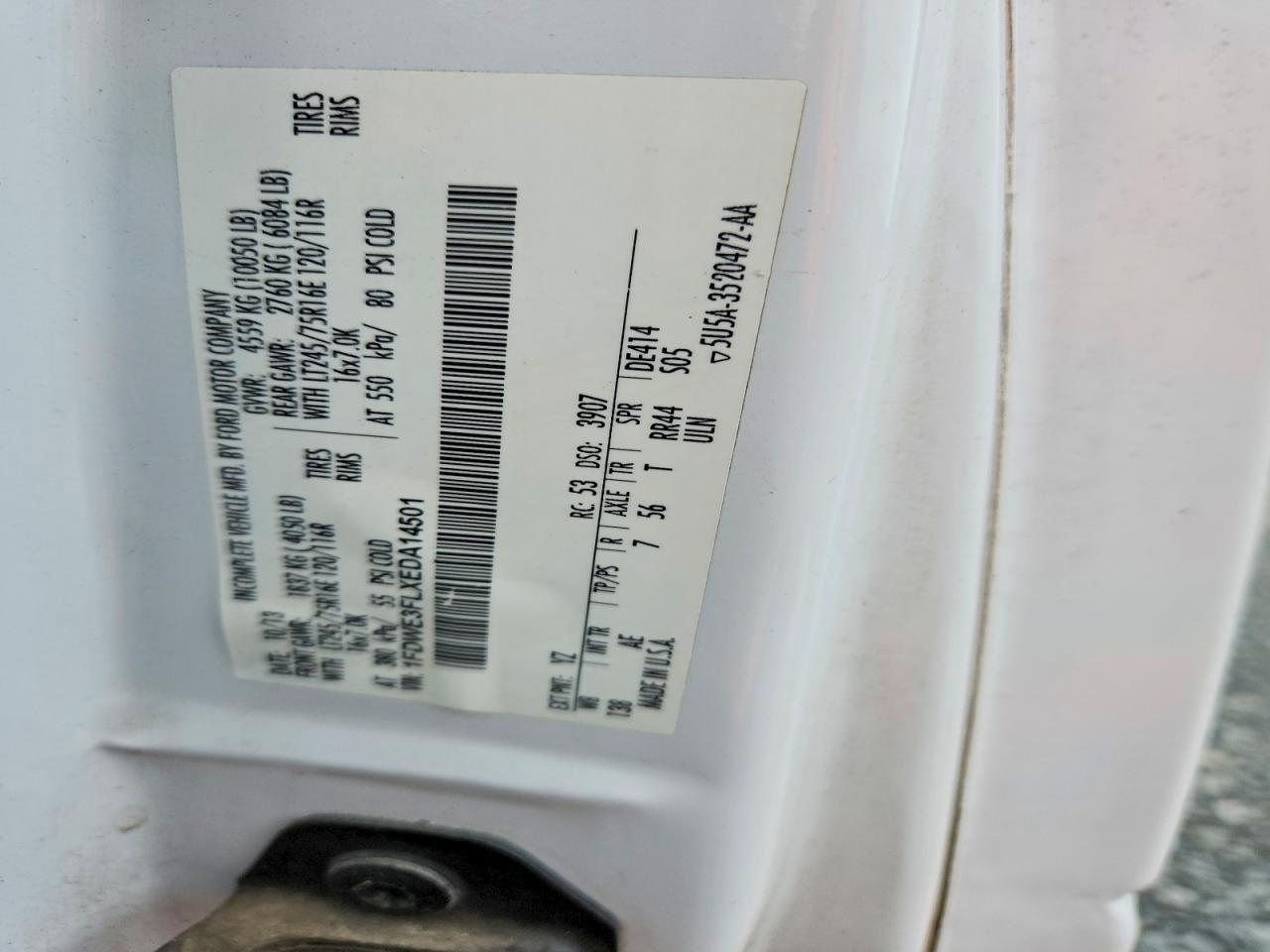 2014 Ford E350 BOX Truck
