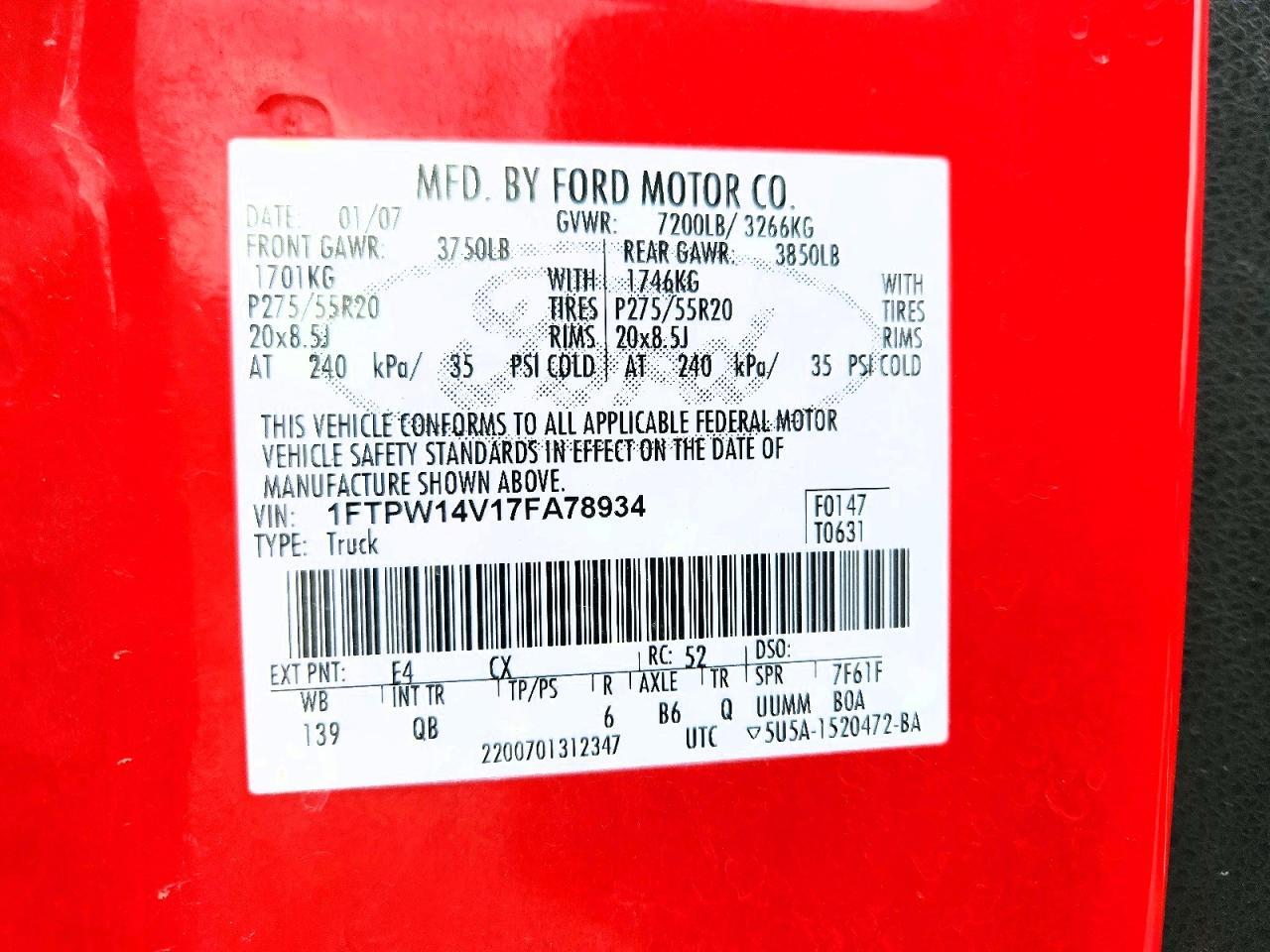 2007 Ford F150 Supercrew