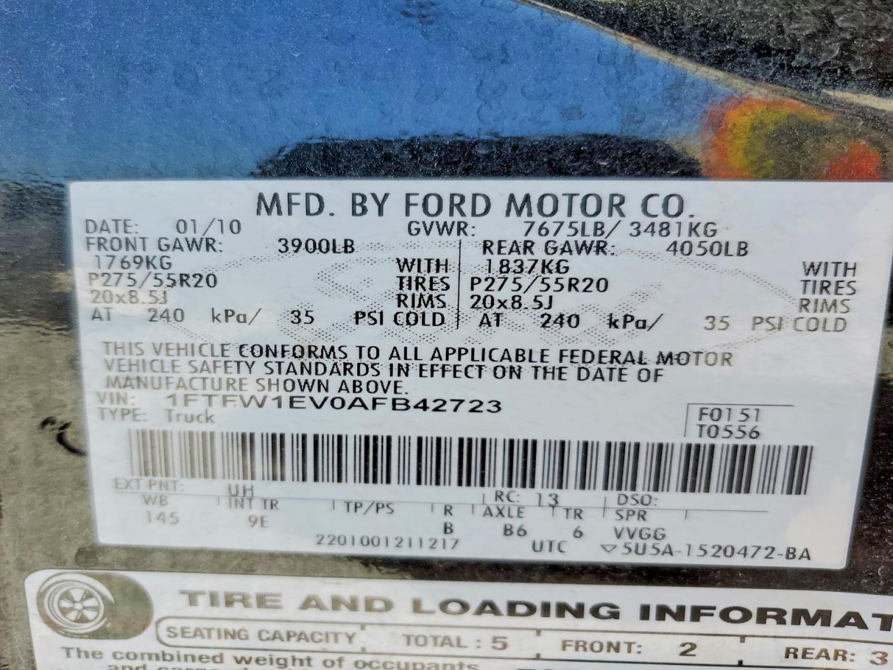 2010 Ford F150 Supercrew