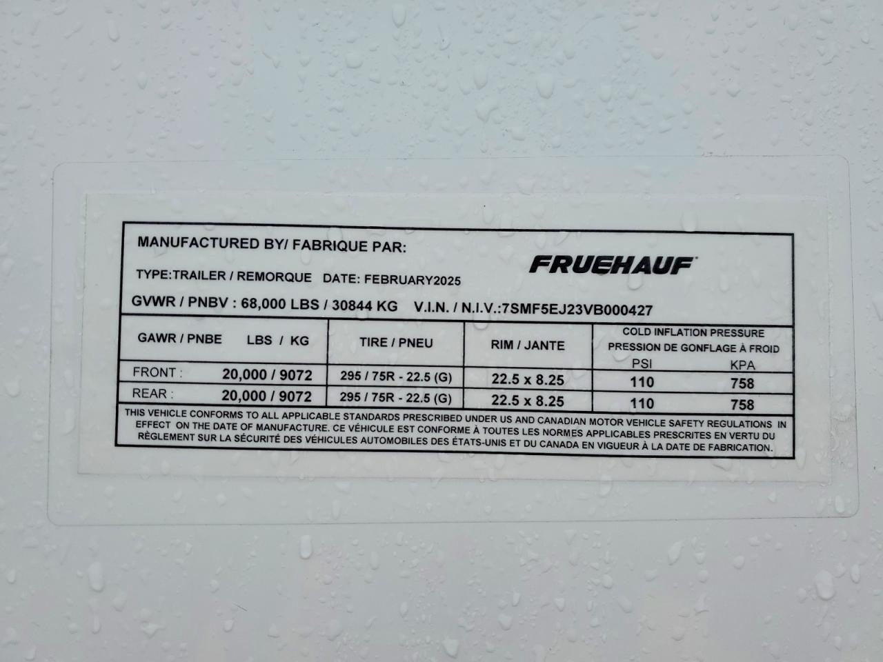 2027 Fruehauf DRY Van Trailer