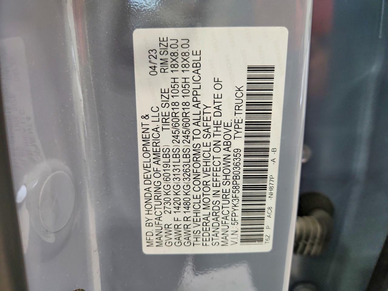 2023 Honda Ridgeline RTL