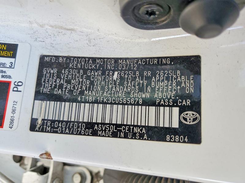 2012 Toyota Camry le