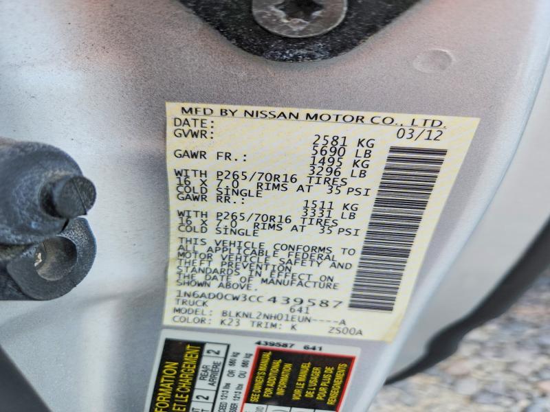 2012 Nissan Frontier SV V6