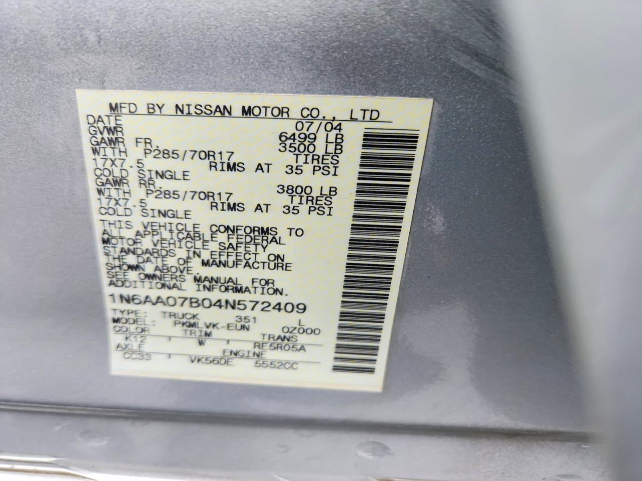2004 Nissan Titan XE