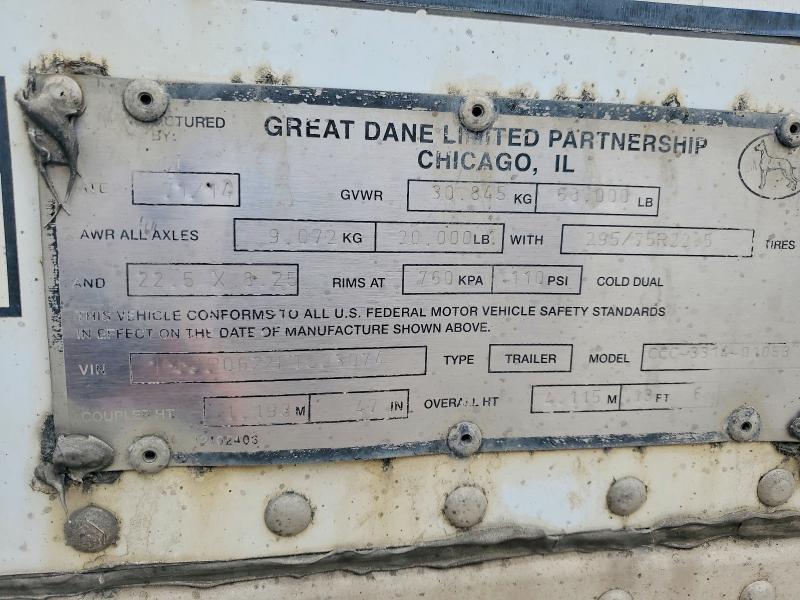 2015 Great Dane T Dane Ccc-3314-01053 dry van Trailer