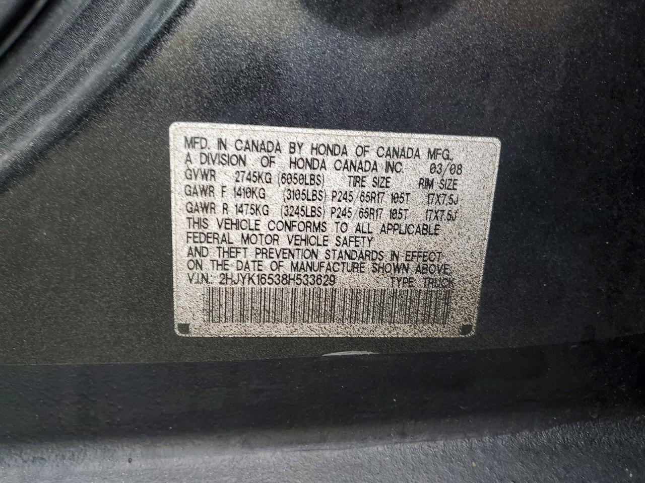 2008 Honda Ridgeline RTL
