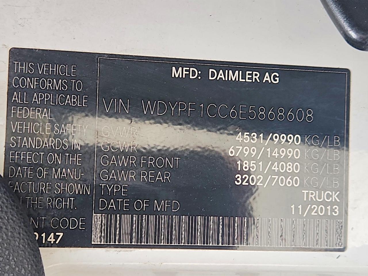 2014 Freightliner Sprinter 3500